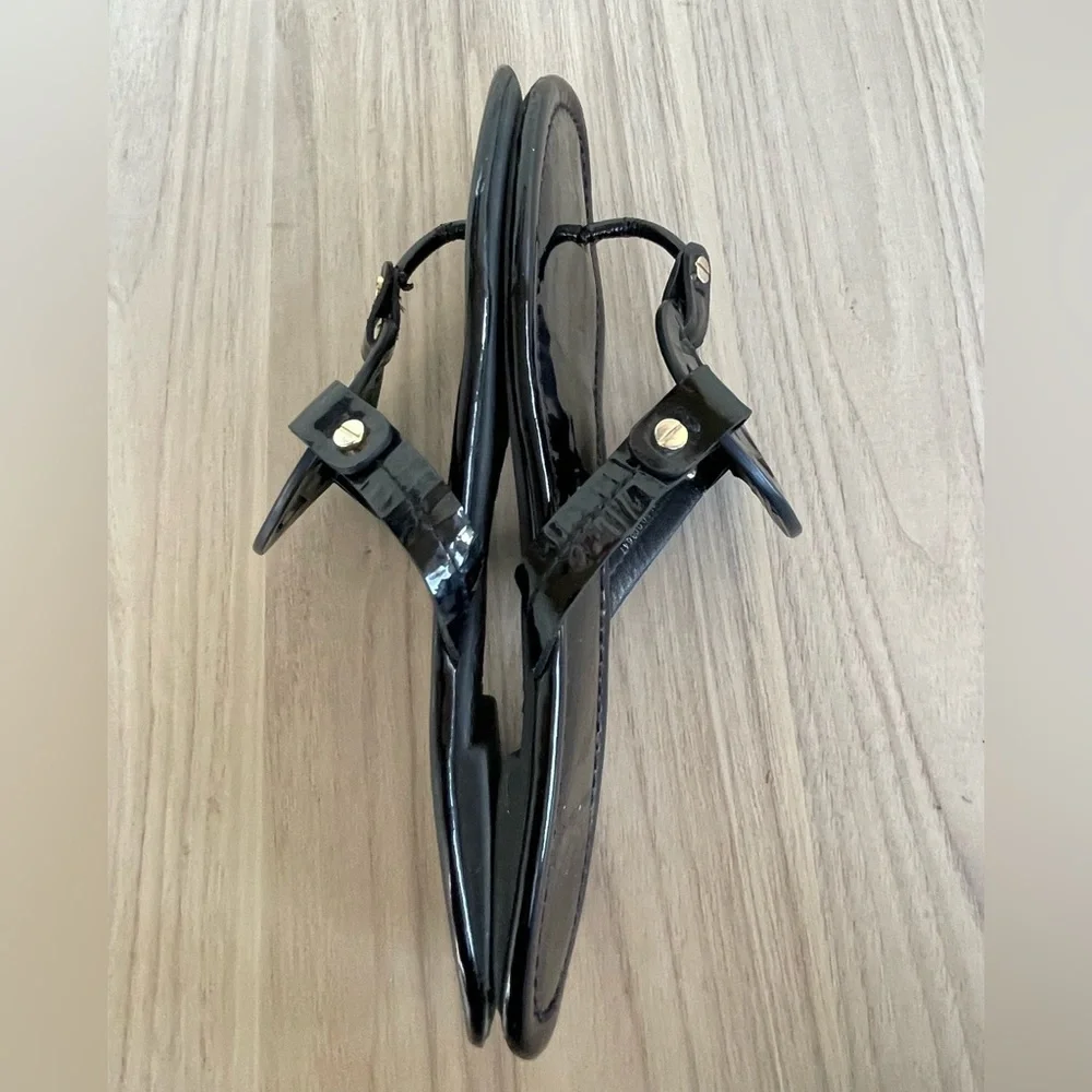 Tory Burch Glossy Black Sandals - Picture 3 of 10